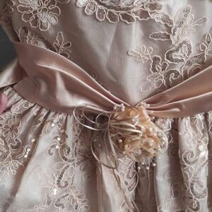 Elegant Lace Kids Dress in Pink